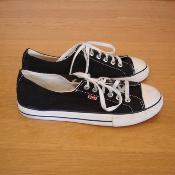 LEVI'S Size 12 Men's Black Denim Canvas Low Tops - Picture 3 of 8